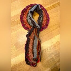 Guillaume de Mons Jewel Tones Textured Knit Scarf , Made in France